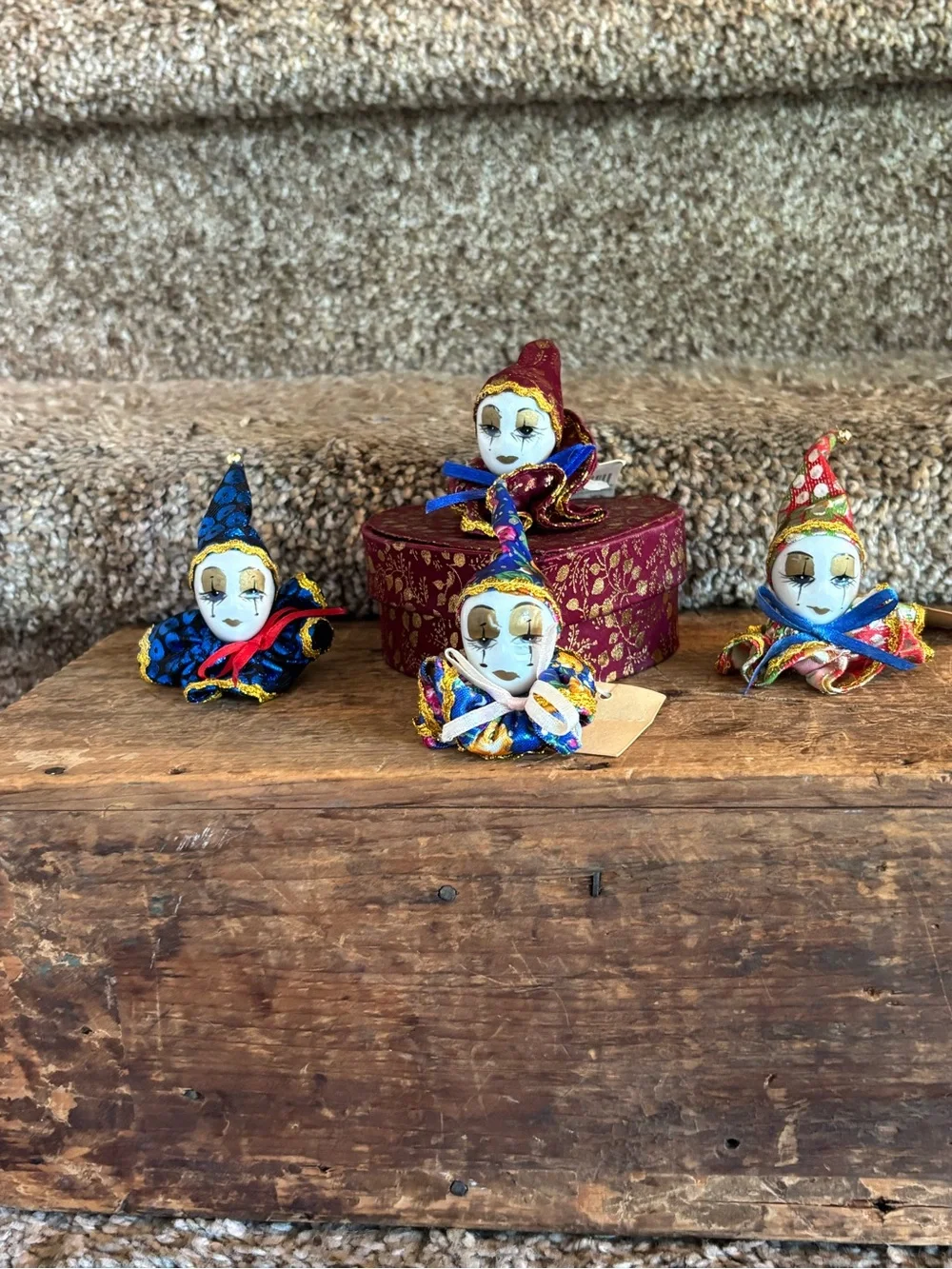 Jester Ornament Set - Multicolor Decorative Party Figures